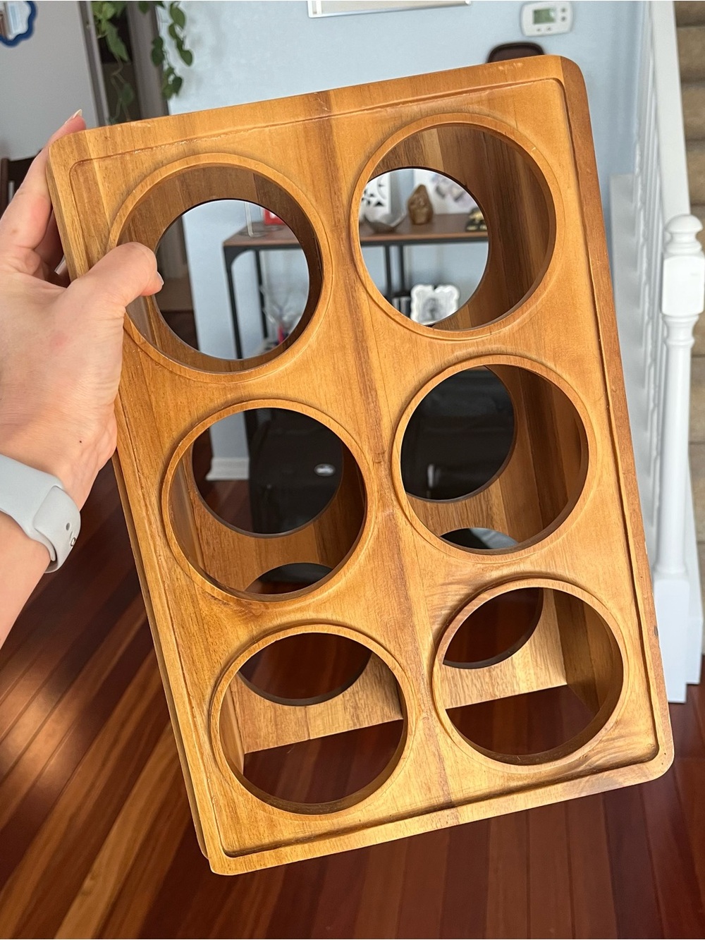 VINTAGE MID CENTURY MODERN MCM TEAK-LIKE WINE HOLDER